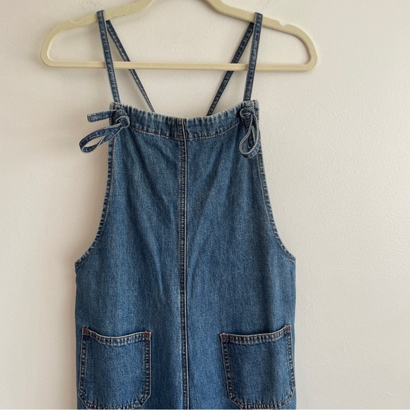 Vintage 90s y2k overalls denim jean straight leg square neck utility cargo small - Picture 9 of 16